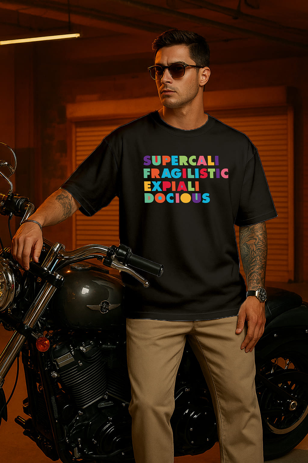 "SUPERCALIFRAGALISTICEXPIALIDOIUS" OVER SIZE TSHIRT