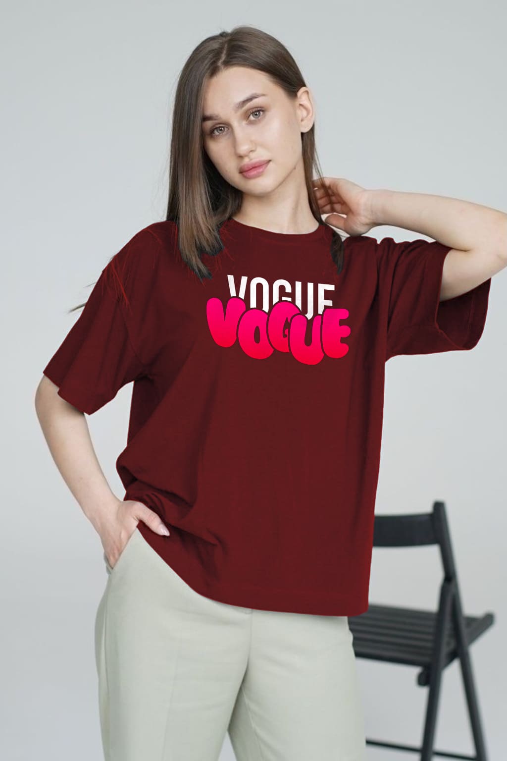"VOUGE" OVERSIZE PRINTED TSHIRT