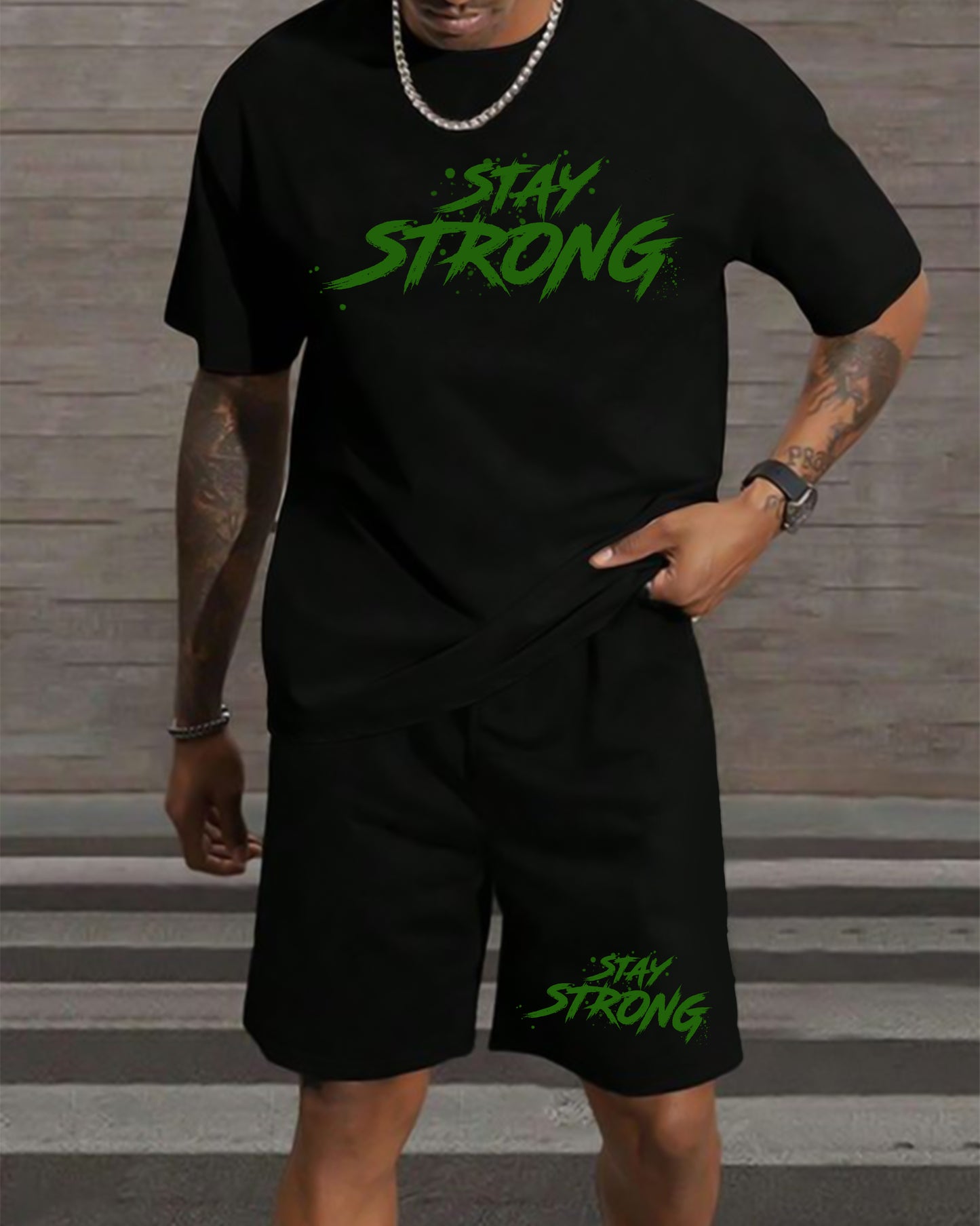 "STAY STRONG" Printed Cord Ser