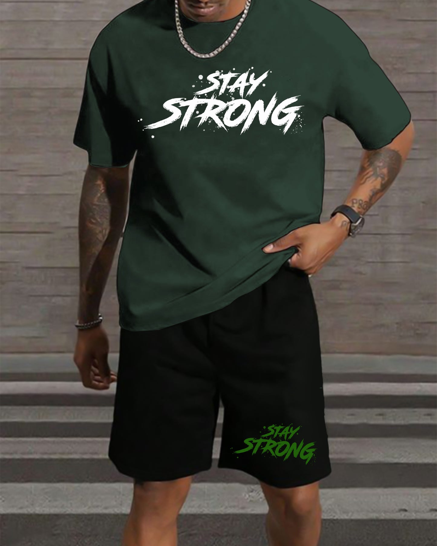 "STAY STRONG" Printed Cord Ser