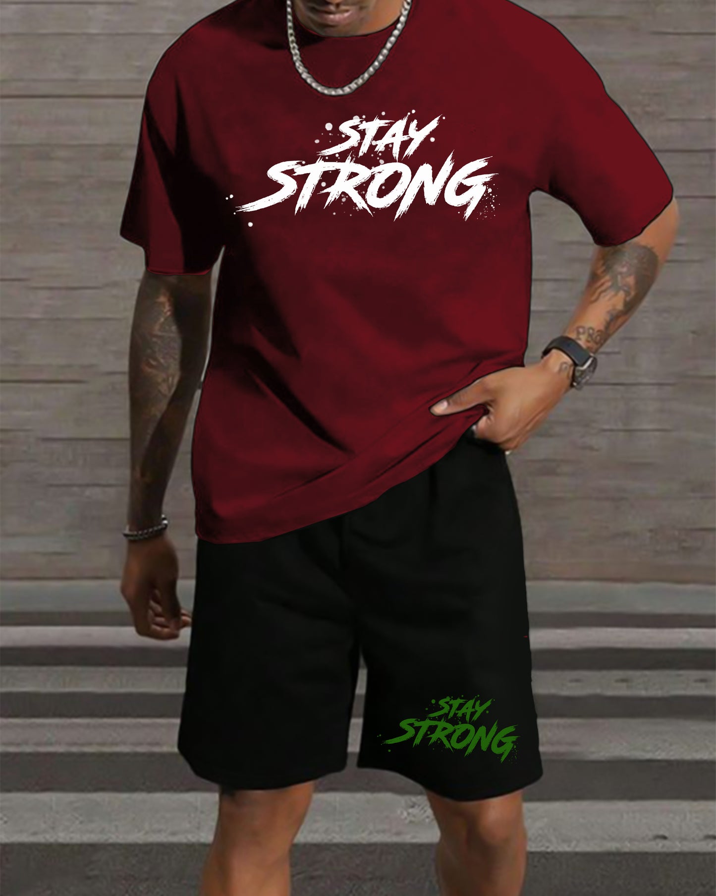 "STAY STRONG" Printed Cord Ser