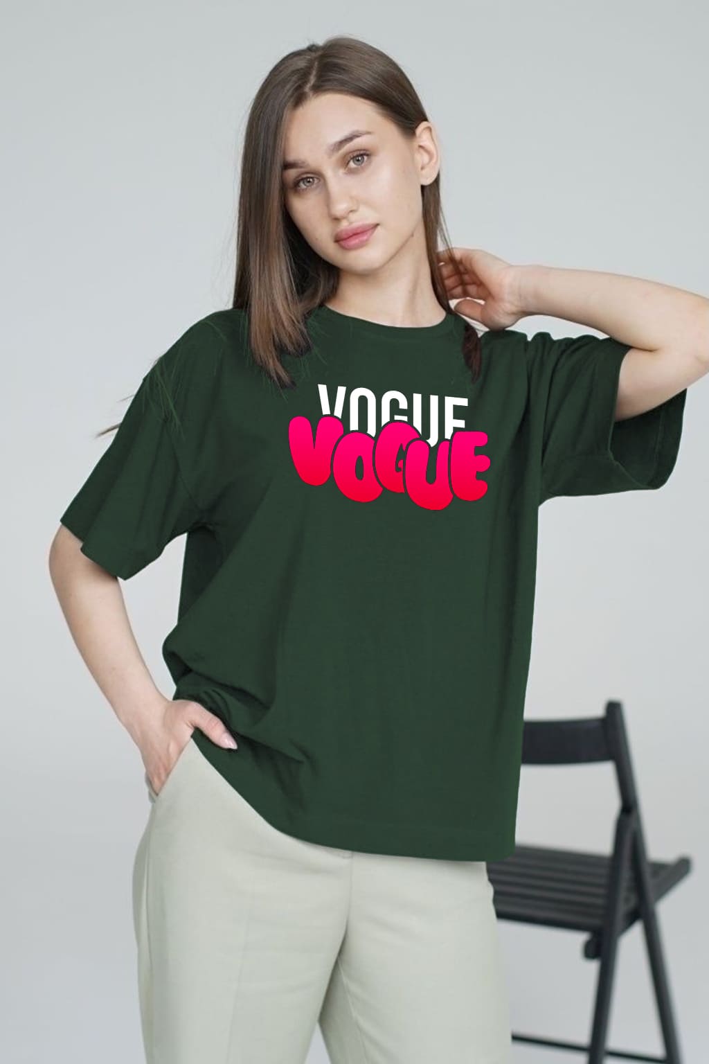 "VOUGE" OVERSIZE PRINTED TSHIRT