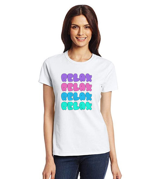 "RELAX" Printed T shirt for Women