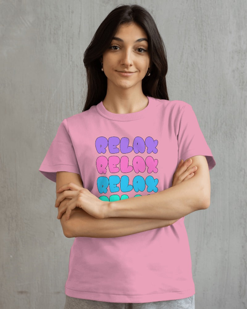 "RELAX" Printed T shirt for Women