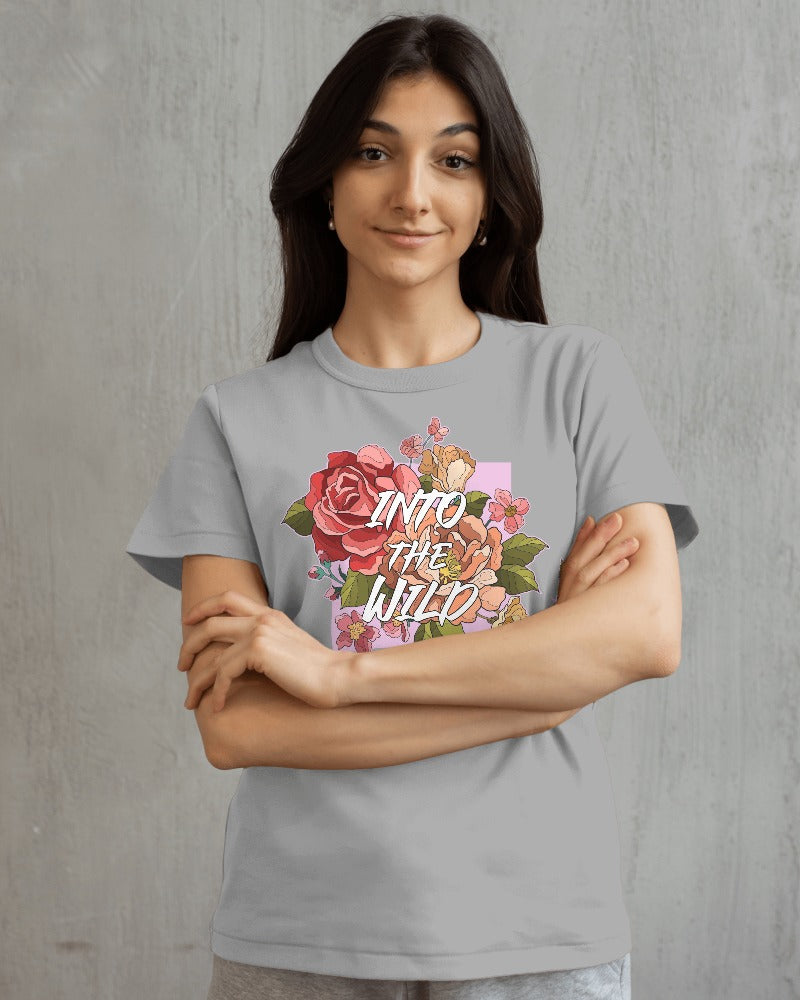 "INTO THE WILD" Printed T shirt for Women