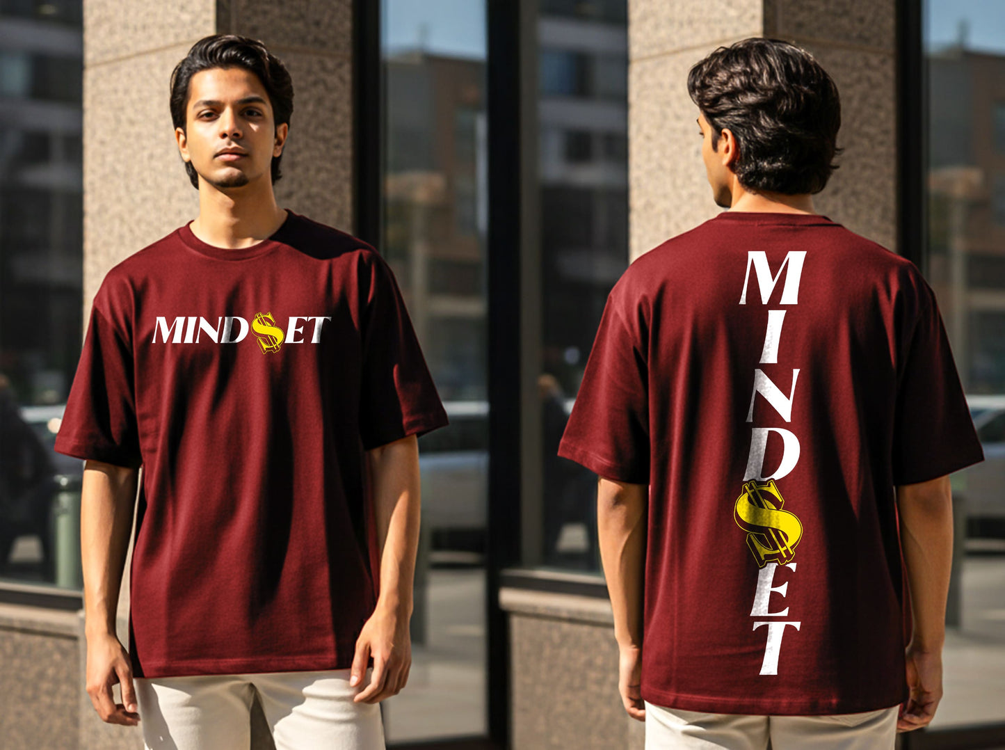 "MINDSET" PRINTED OVERSIZE TSHIRT