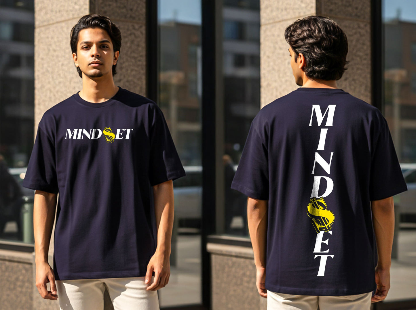 "MINDSET" PRINTED OVERSIZE TSHIRT