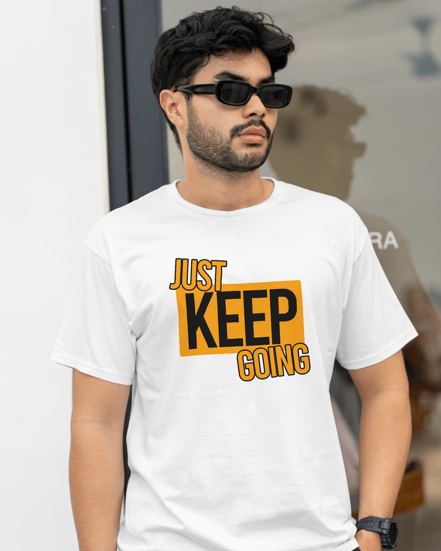 "JUST KEEP GOING" Printed T shirt