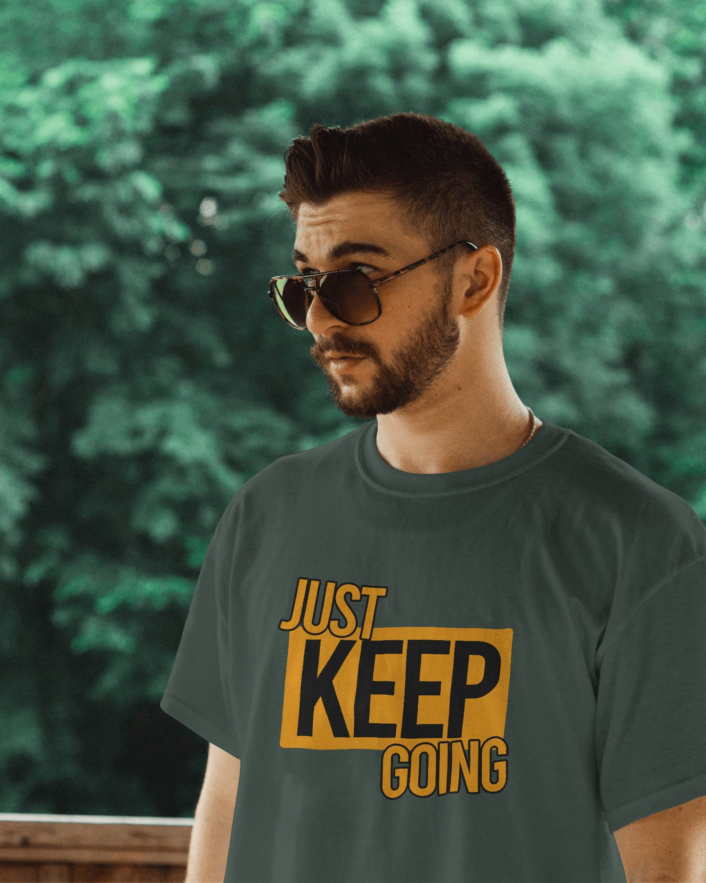 "JUST KEEP GOING" Printed T shirt