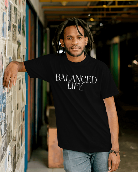 "Balanced Life " printed oversize tshirt