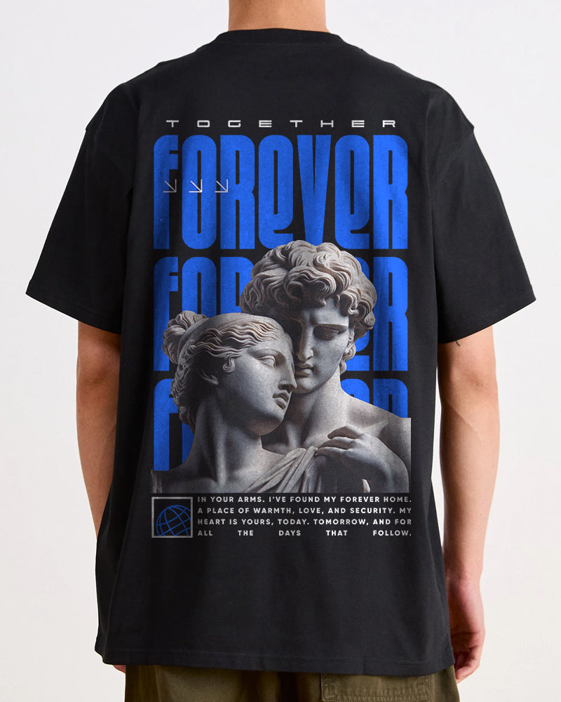 "TOGETHER FOREVER" Printed Oversize T shirt