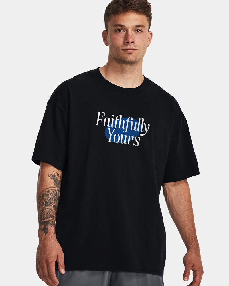 "FAITHFULLY YOURS" Printed Oversize T shirt