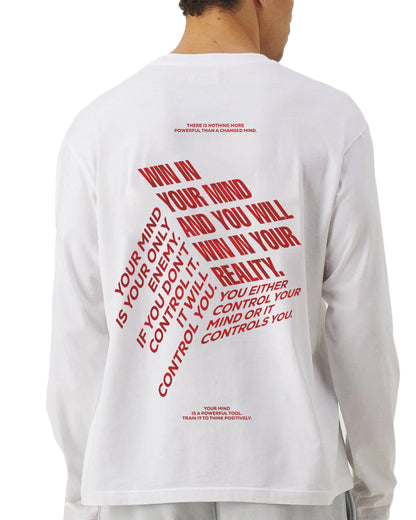 "WIN IN YOUR MIND" Printed Full Sleeve T shirt