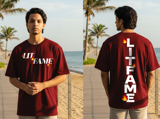 " LITFAME" OVERSIZE PRINTED TSHIRT