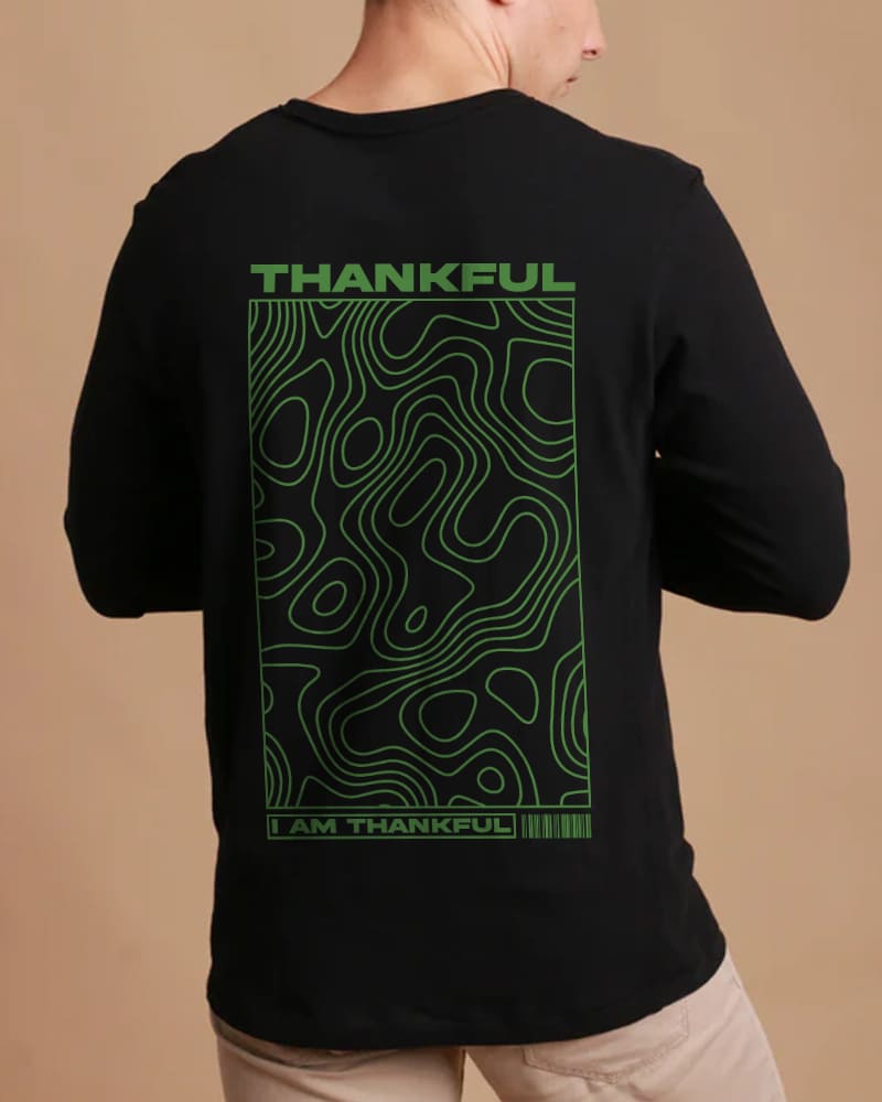 "THANKFUL" Printed Full Sleeve T shirt