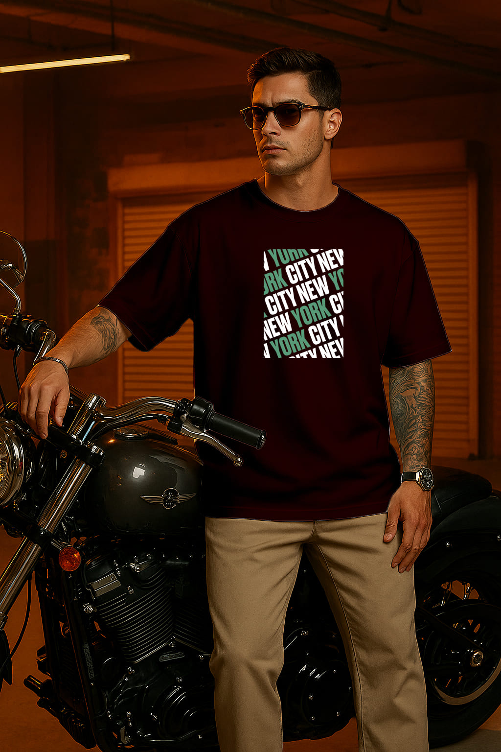 "NEWYORK" OVERSIZE PRINTED TSHIRT