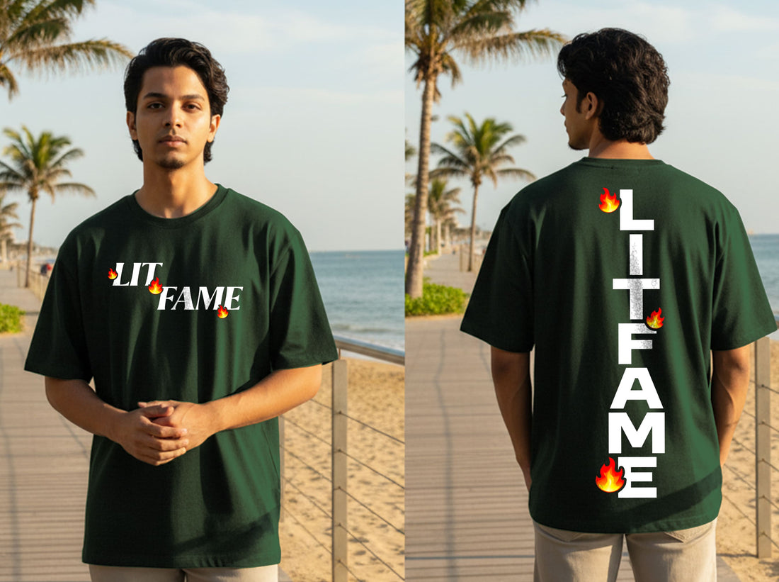 " LITFAME" OVERSIZE PRINTED TSHIRT