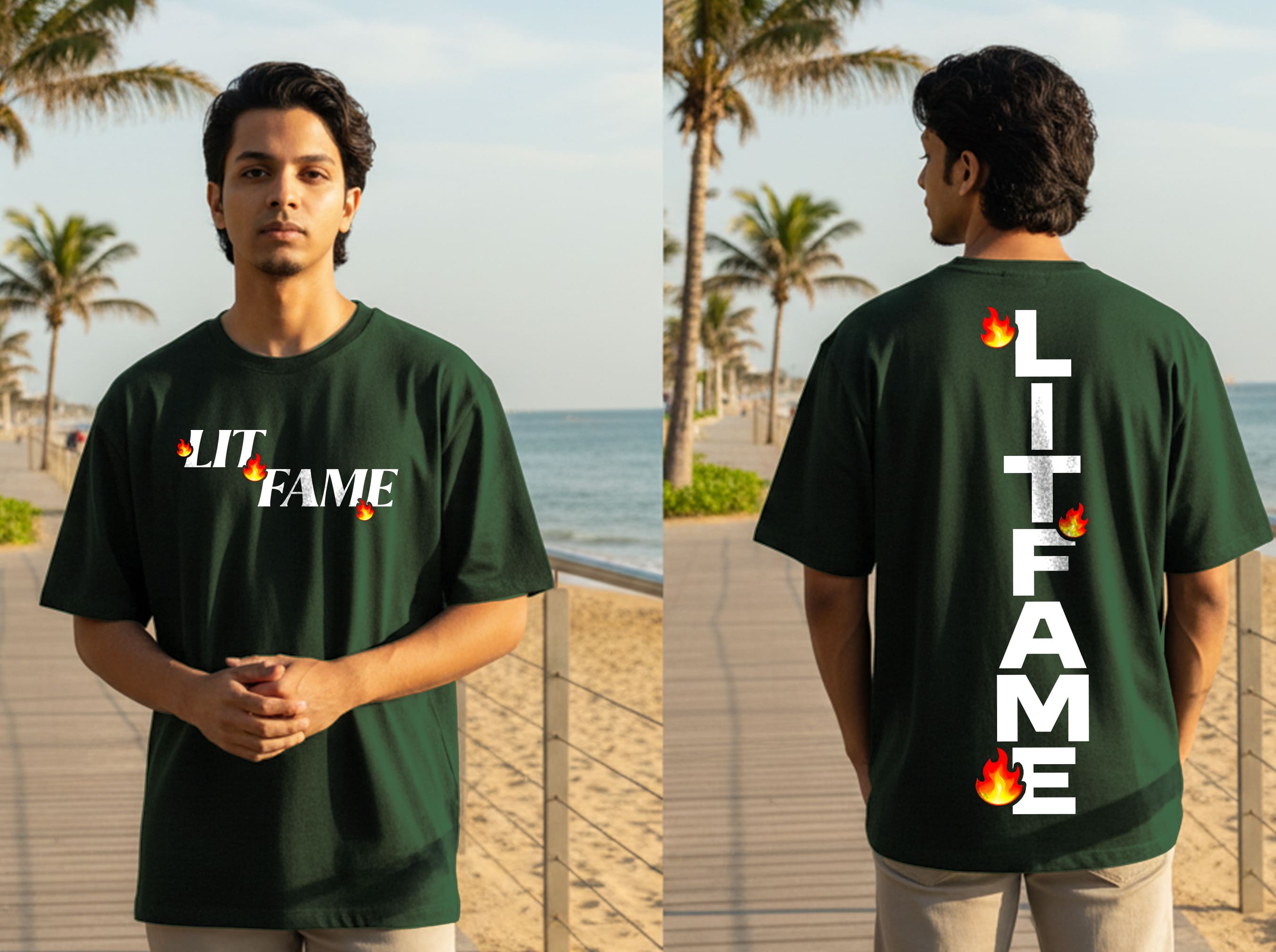 " LITFAME" OVERSIZE PRINTED TSHIRT