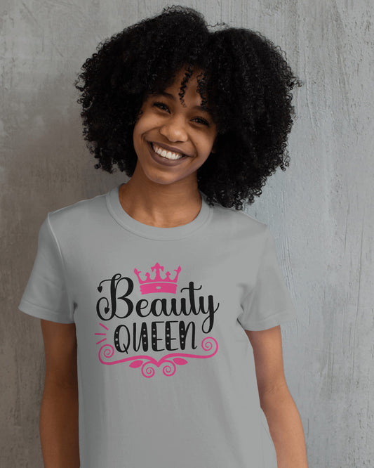 "BEAUTY QUEEN" Printed T shirt for Women