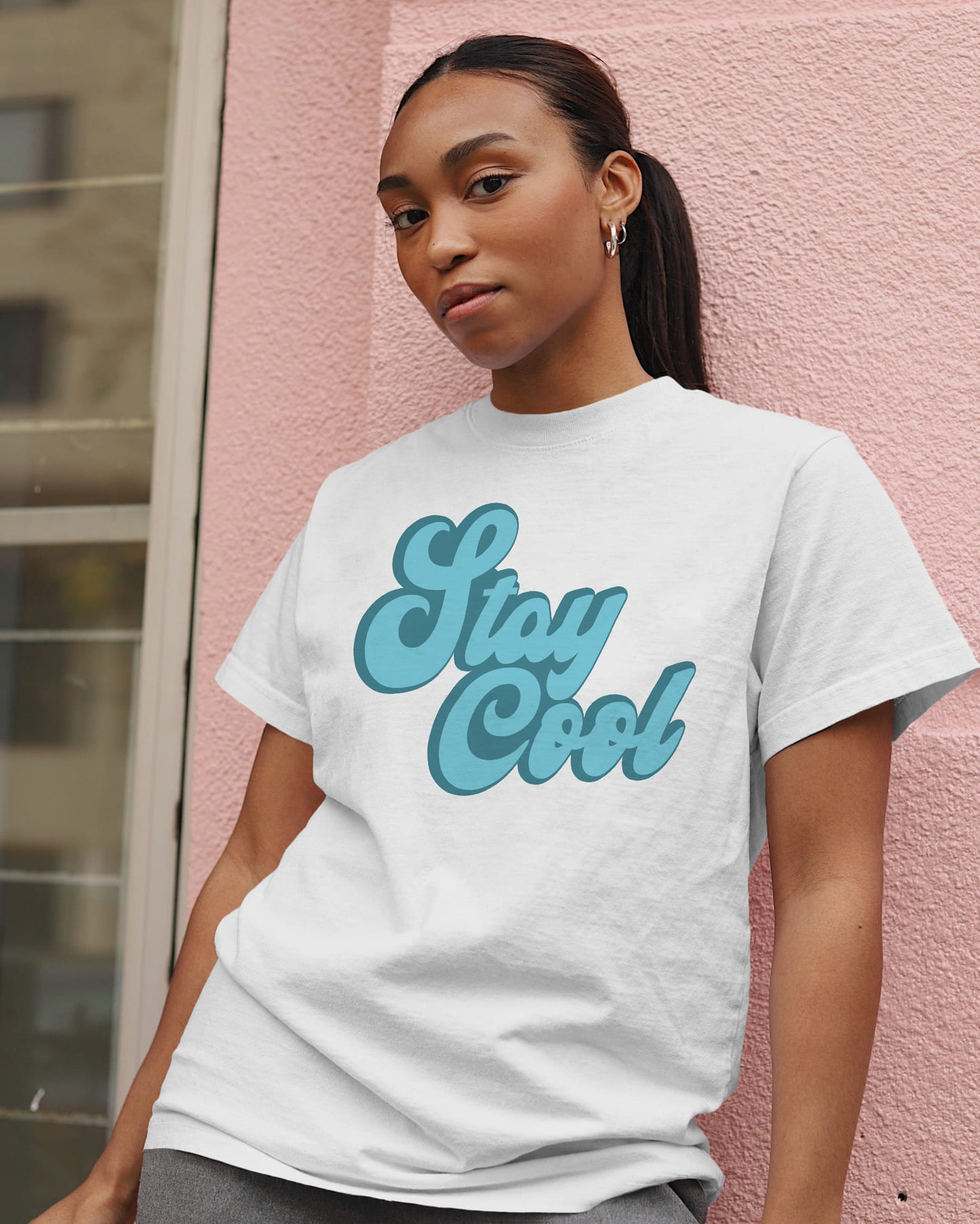 "STAY COOL" Printed T shirt for Women