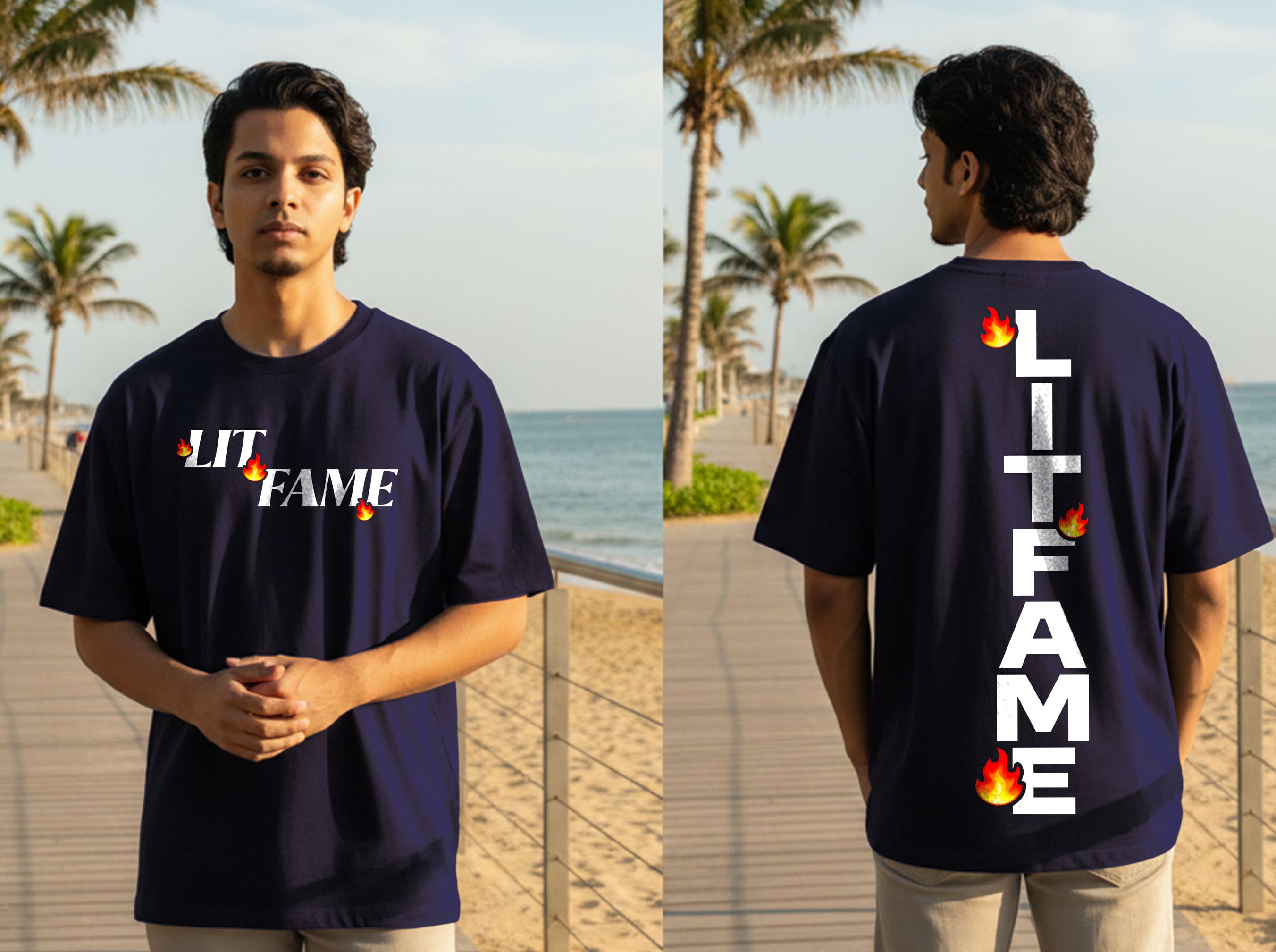 " LITFAME" OVERSIZE PRINTED TSHIRT