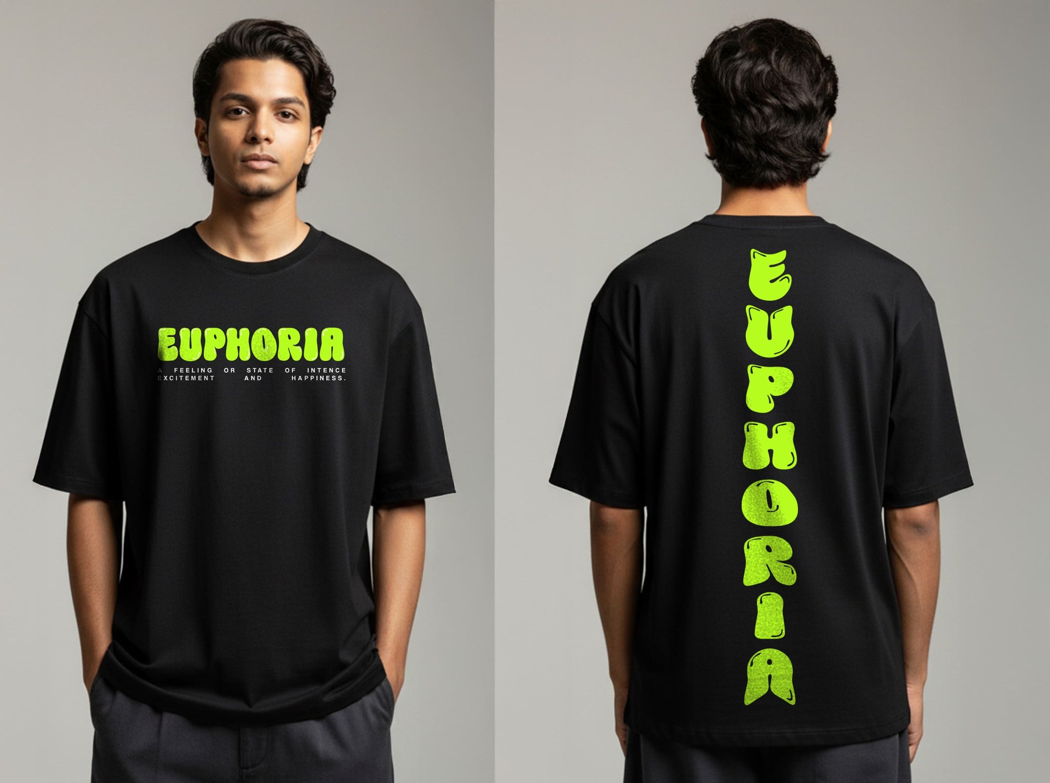 "EUPHORIA"OVERSIZE PRINTED TSHIRT